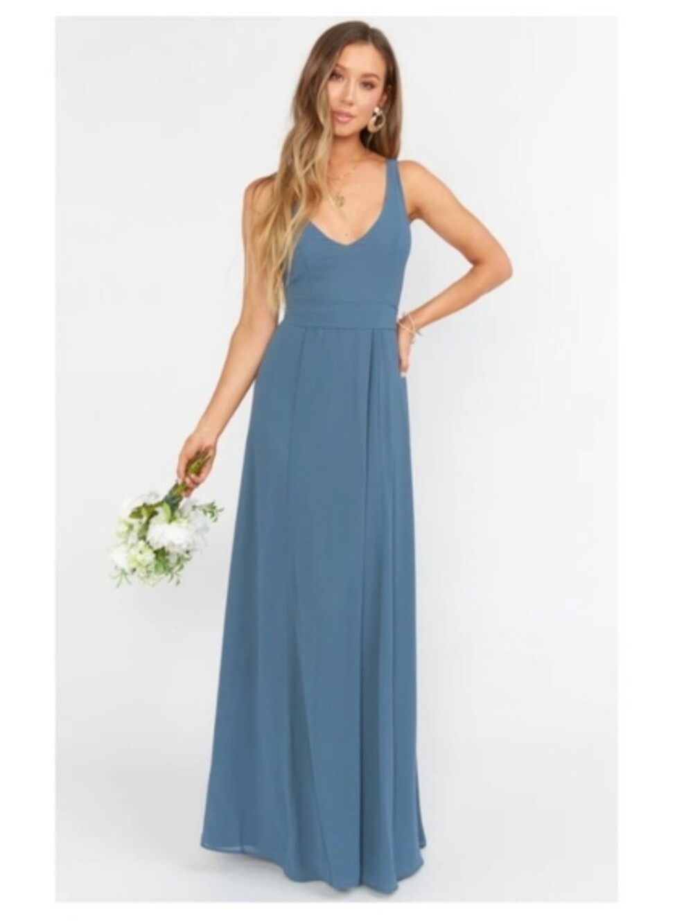 NWT Show Me Your Mumu Belted Low Back Sleeveless V Neck Deep Blue Dress XL